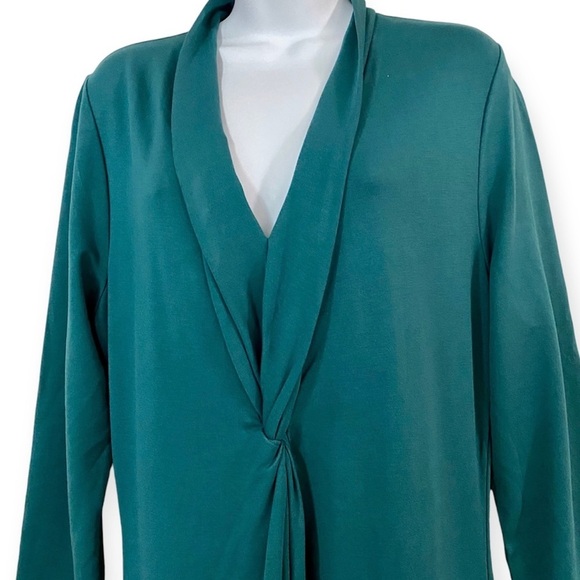 Soft Surroundings Lagia Green Ponte Knit Long Sleeve Maxi Dress Medium Fall - Picture 3 of 14